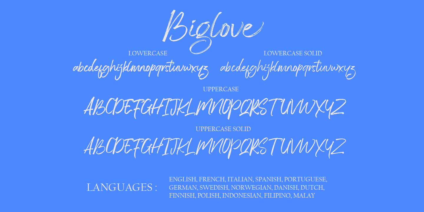 Biglove Solid Font preview